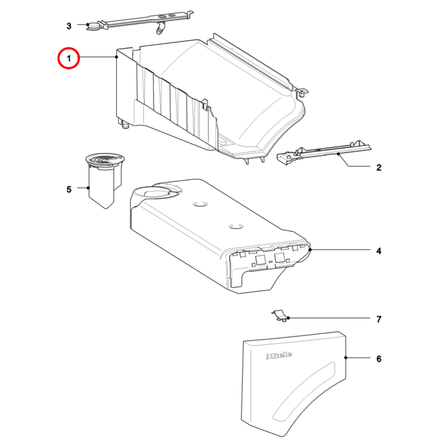 7085131 Miele Dryer Water Resevoir Guide Container