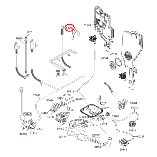 758973067 Omega, Smeg Dishwasher Drain Hose - W072