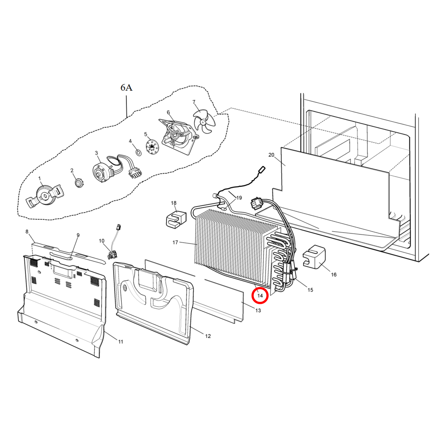 140010582256 Electrolux, Westinghouse Fridge Defrost Element R600 172W BF80W - 140010582033
