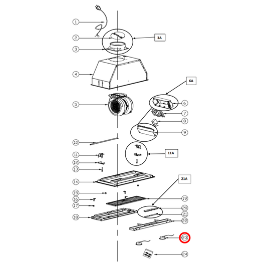 1400600330 Smeg Rangehood Light LSD-3C Light