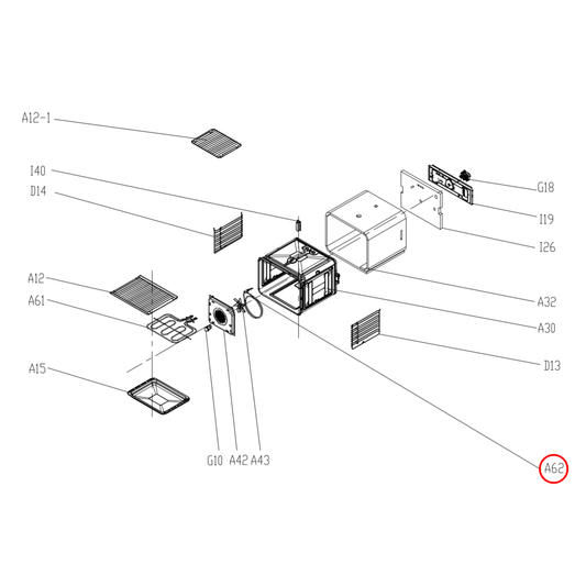 261201702190 Arc, Baumatic, Euro Oven Fan Forced Heating Element 2200W - 17471100000261