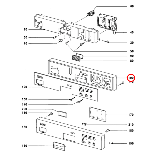 5515182 Miele Dishwasher Fascia Panel White