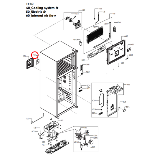 973925061114006 Electrolux, Westinghouse Fridge Main Programmed PCB - A01150907
