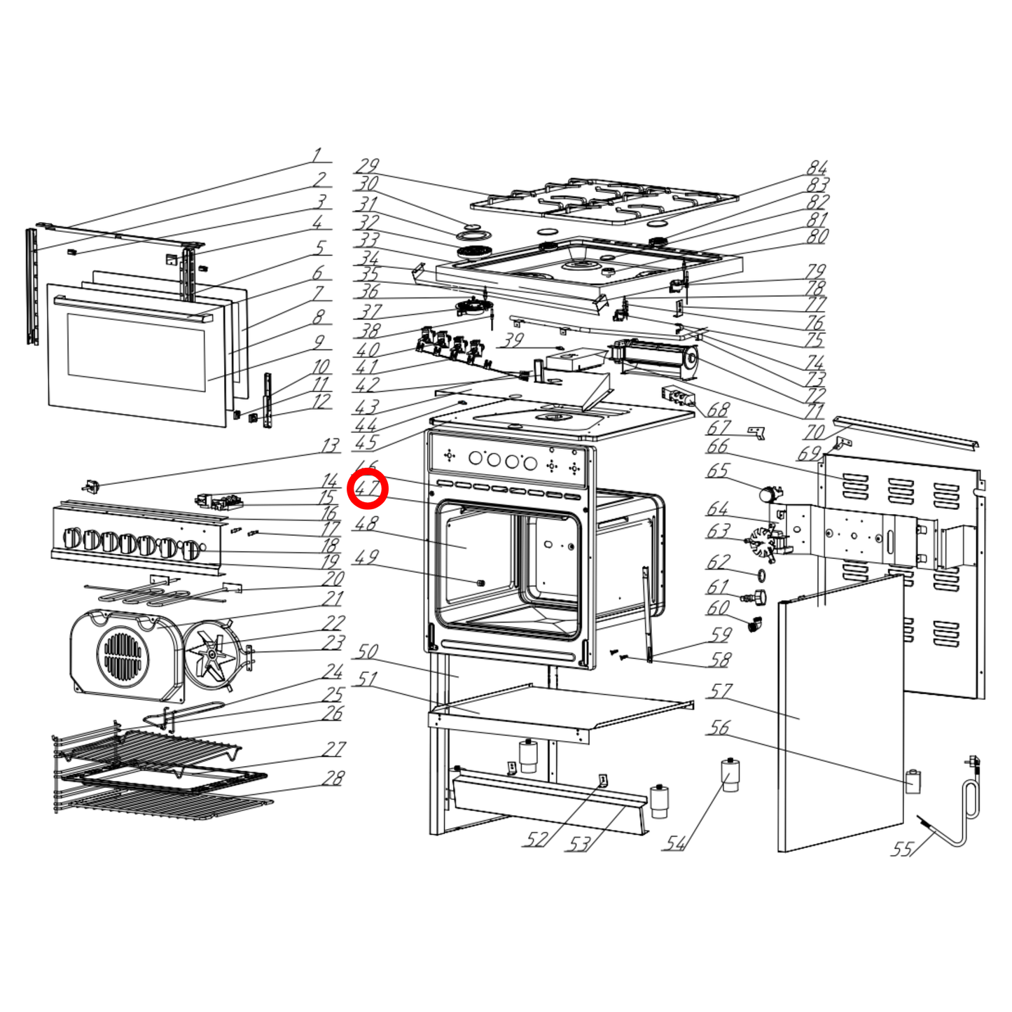 2030400006 Arda, Technika Oven Door Seal - 200004001
