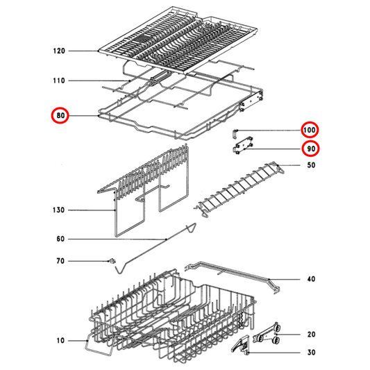 4804051 Miele Basket Upper Rack Insert - 4804050