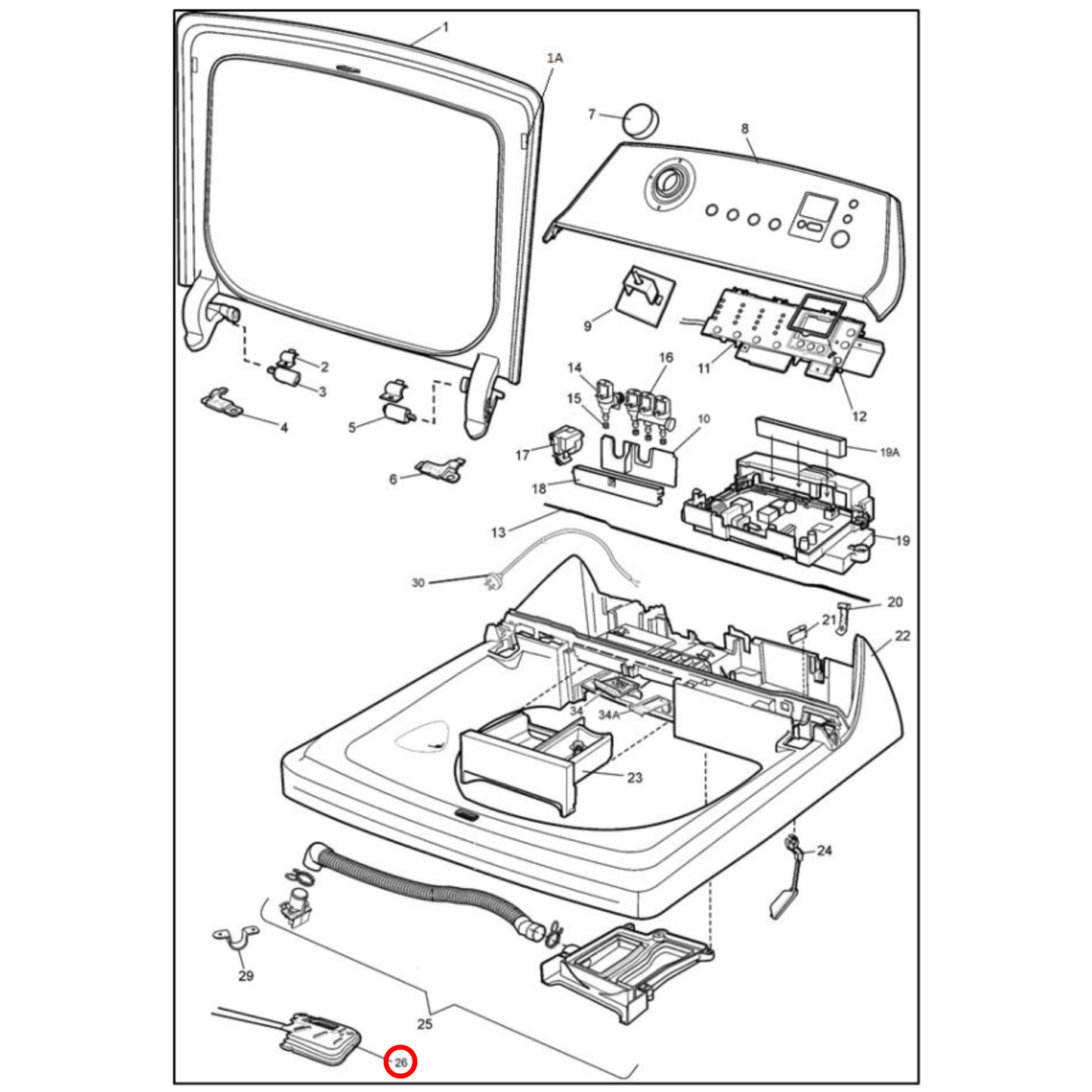 4055663357 Simpson, Westinghouse Top Load Washing Machine Lid Lock - 119414520