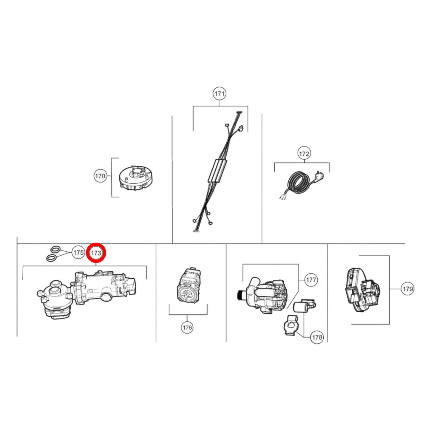 4055899670 Westinghouse Dishwasher Heater 1800 & Diverter Valve - 32026708