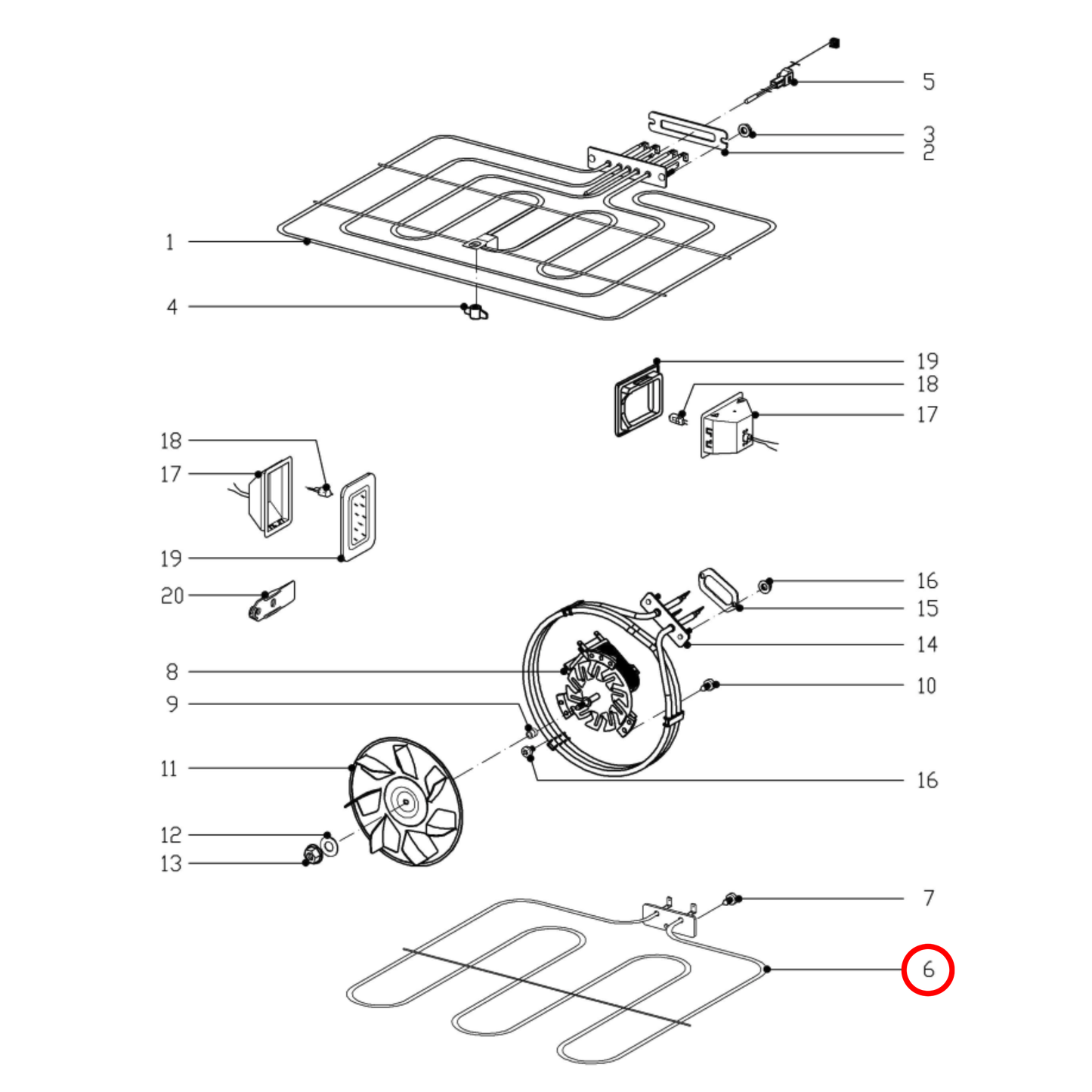 4382661 Miele Oven Lower Heating Element - 4382660