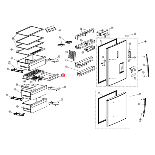 K1945505 Hisense Fridge Upper Drawer For Freezer