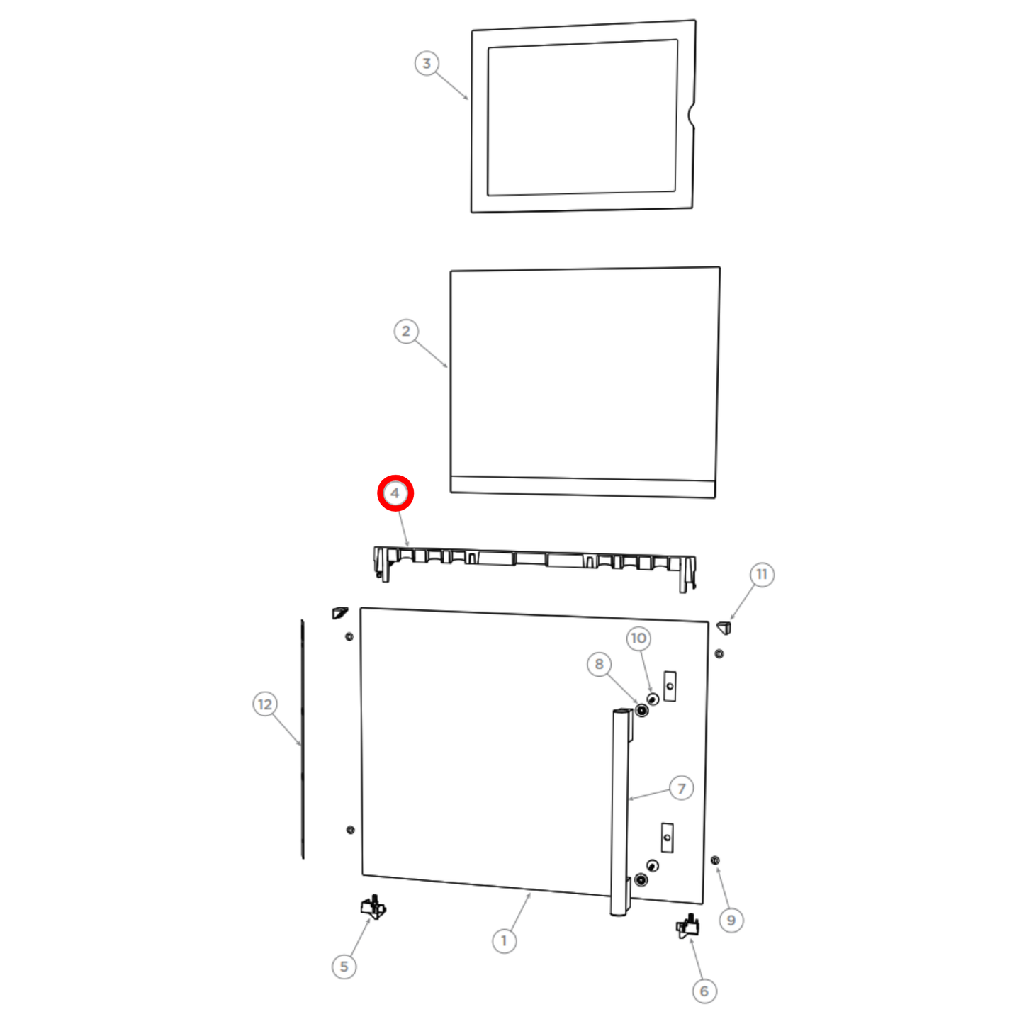 561979 Fisher & Paykel Oven Door Glass Louvre Top