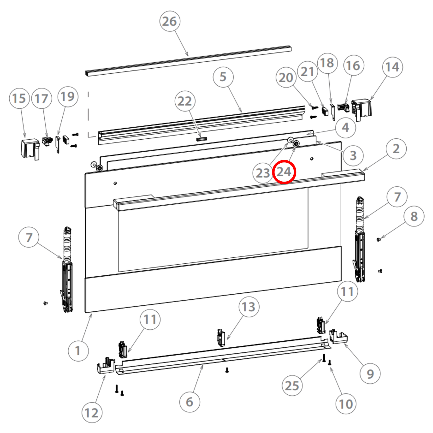 574840 Fisher & Paykel Oven Door Handle Washer