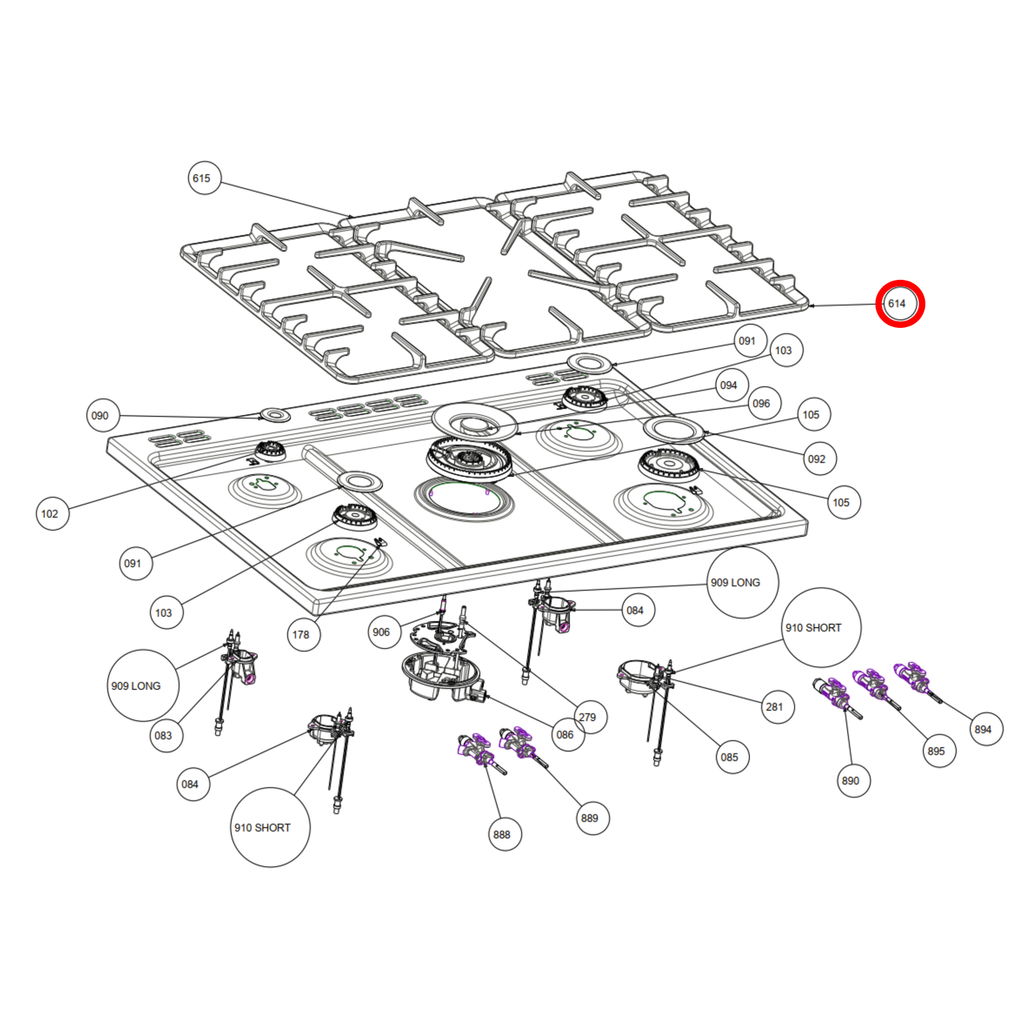 083579200 Belling Cooktop Trivet