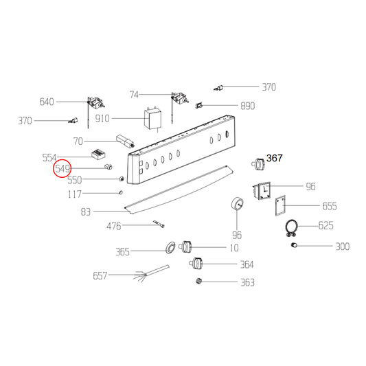 450920656 Euromaid Oven Switch Button Body