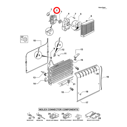 315040P Fisher & Paykel Fridge Freezer Evaporator Fan Motor Kit - 814438
