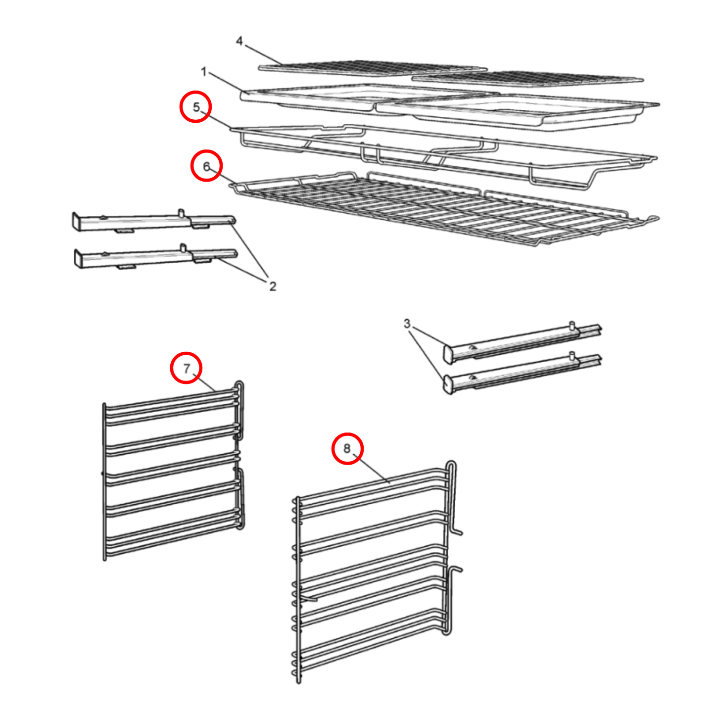 4055471074 AEG, Westinghouse Oven Rack And Shelf Pack - 0327001346
