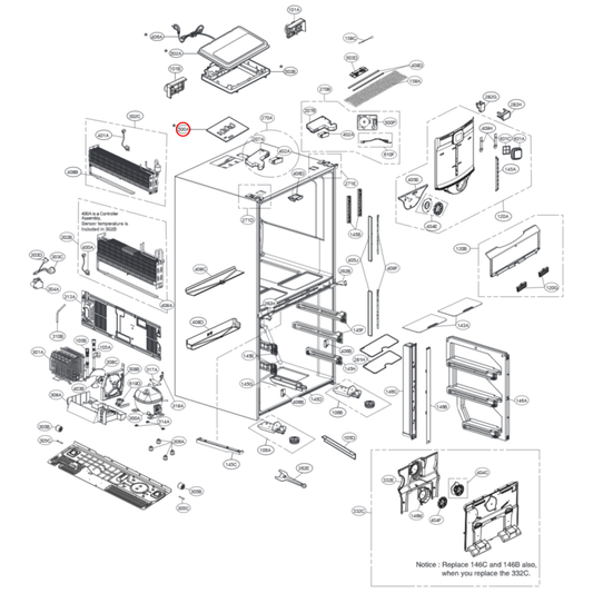 EBR85712619 LG Fridge Main PCB Control Module