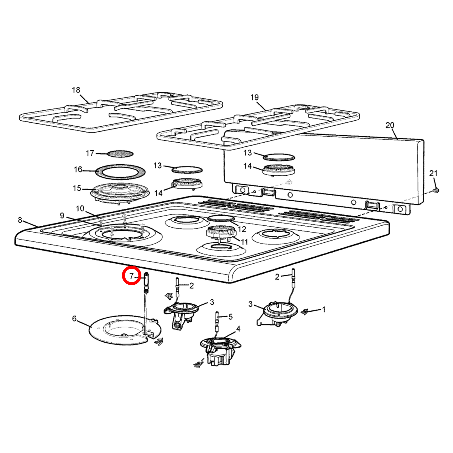 4055732566 Chef, Westinghouse Cooktop Spark Plug Wok Electrode 900MM - 305523002