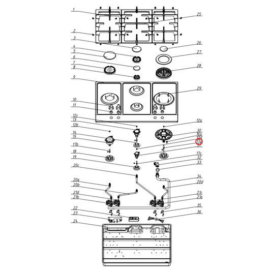 30402400001 Technika Cooktop Oven Wok Spark Ignition Candle - 32300015
