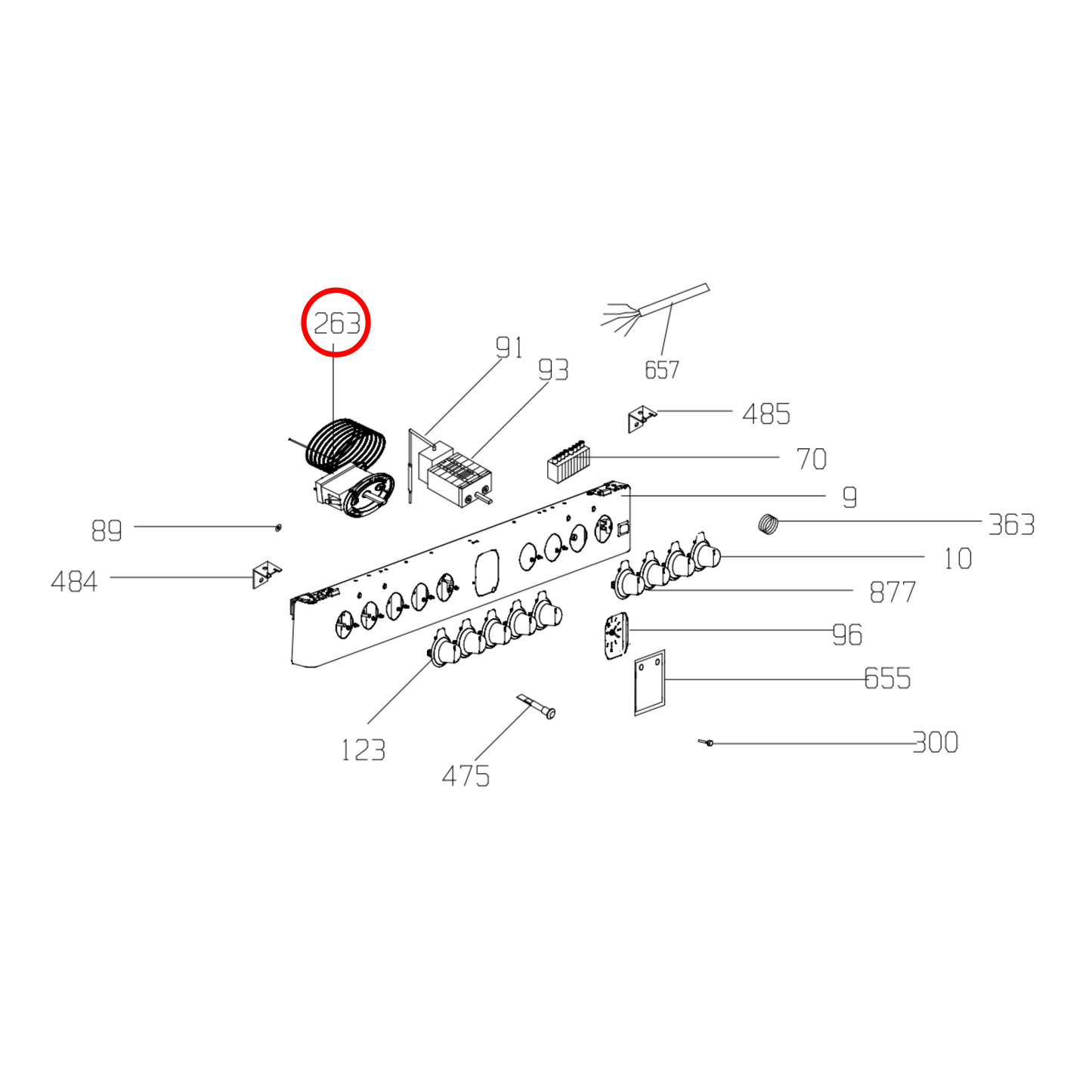 263100015 Beko, Euromaid Oven Thermostat 60-280 Degree - 55.17052.040