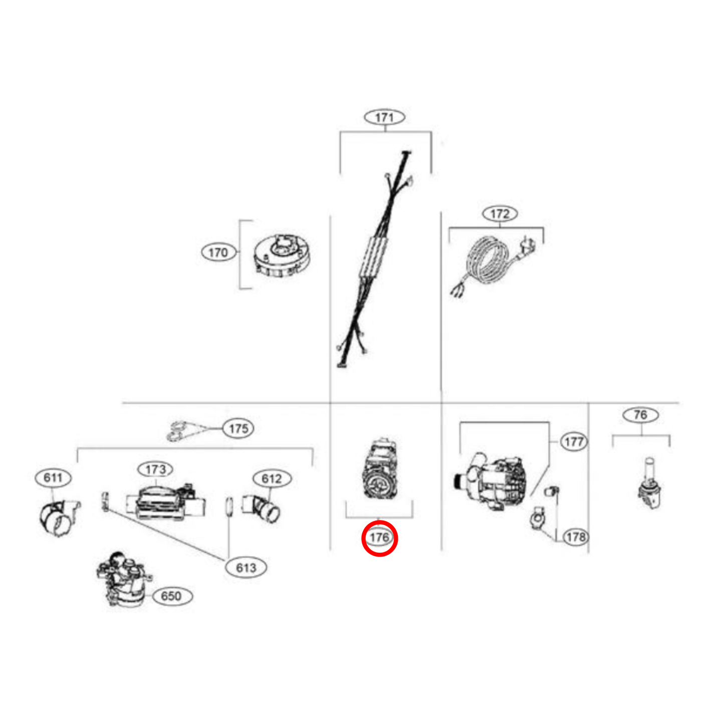 4055710133 Westinghouse Dishwasher Drain Pump - 32015595