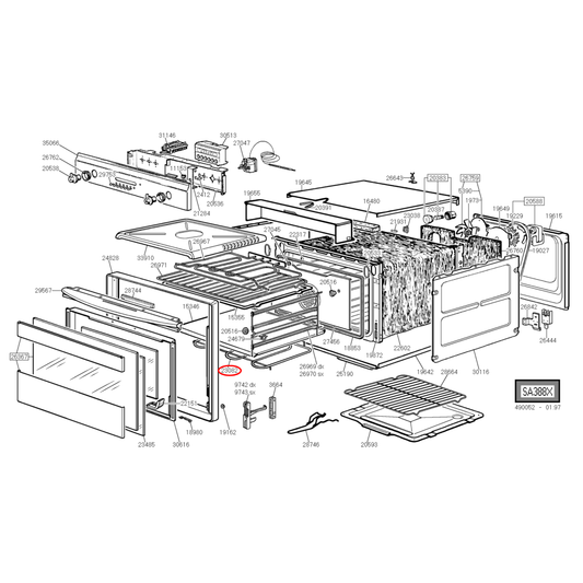 806890366 Smeg Oven Heating Element - 806890261, 806890084