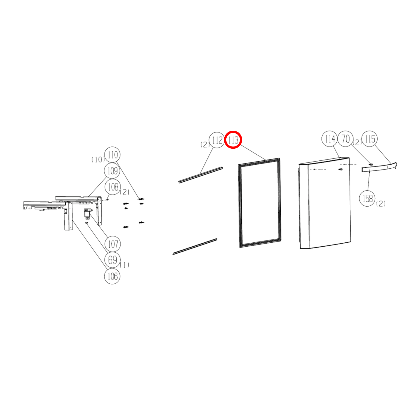 K1539314 Hisense Fridge Door Seal For Freezer
