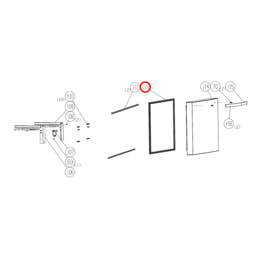 K1539314 Hisense Fridge Door Seal For Freezer