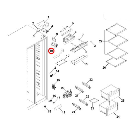 H00609340017 Fisher & Paykel, Haier Fridge Air Damper