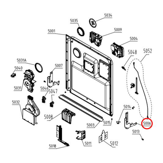 709480 Asko Dishwasher Door Hinge Right Hand