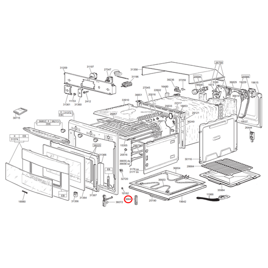 935970006 Smeg Oven Door Hinge Roller Guide Left Or Right
