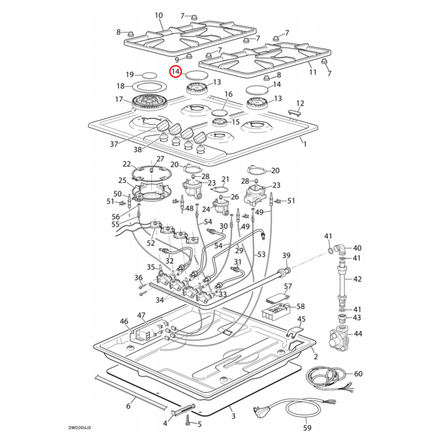 533136 Fisher & Paykel Cooktop Burner Cap 75MM
