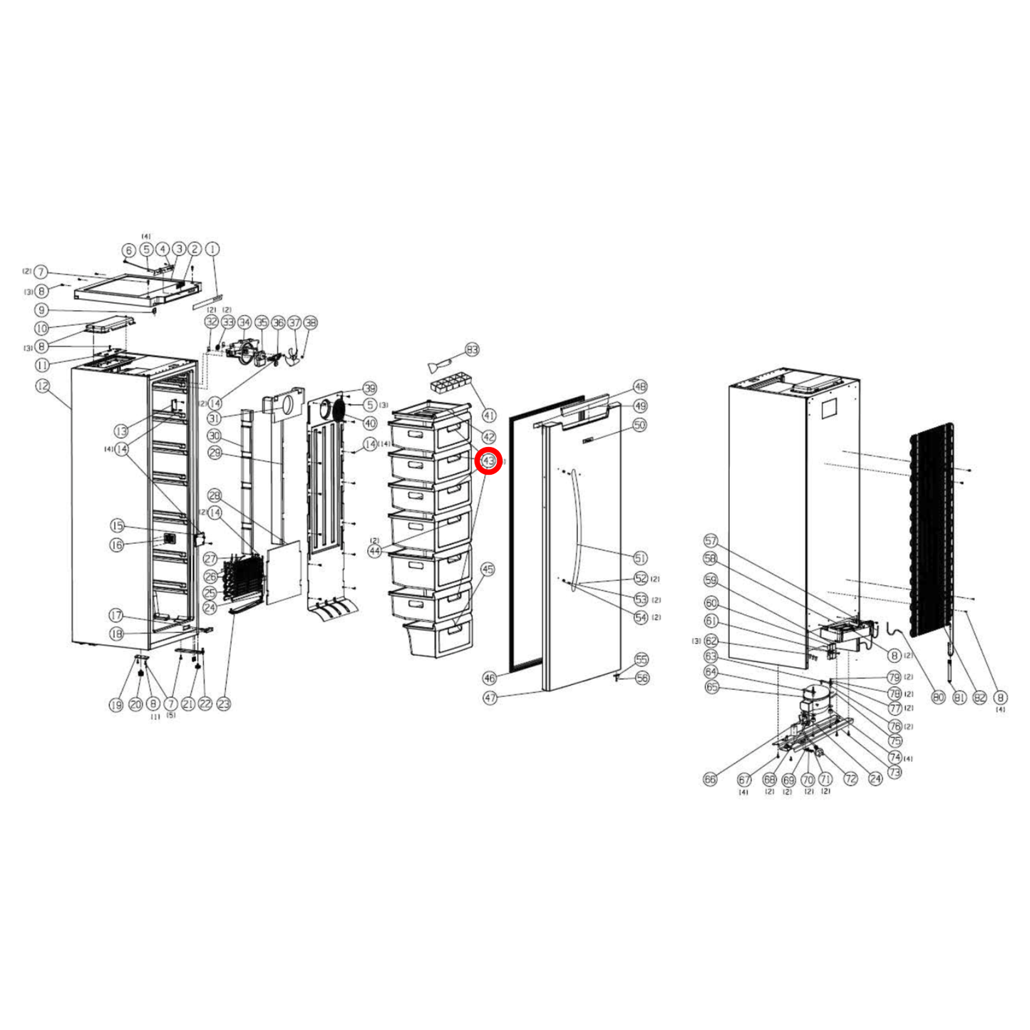 K1053531 Hisense Fridge Middle Drawer For Freezer - K1120417