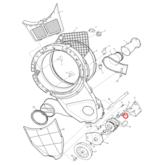 4055574620 Electrolux Dryer Motor Mount Ring Kit - 0023377021