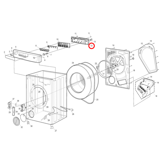 8581333001304 Electrolux Dryer Main Control Board PCB - 133300130