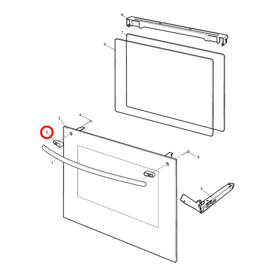 85801600036569 Westinghouse Non-Pyrolytic Oven Pedestal Handle Stand-Off - 0160003656