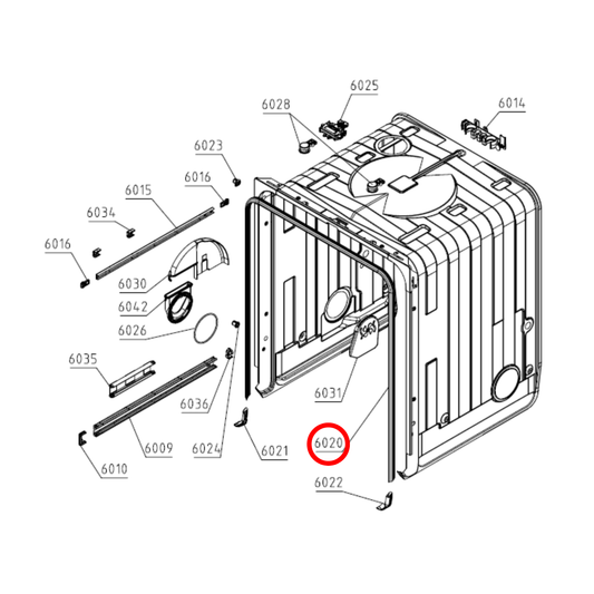 883172 Asko Dishwasher Tub Seal 1781 UL Secil 2