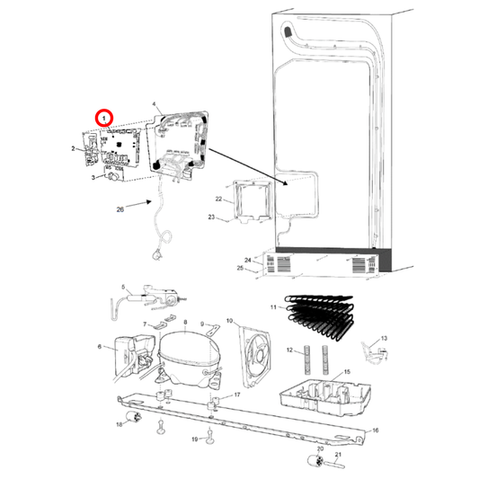 973925060313039 Westinghouse Fridge PCB Board - A07446333