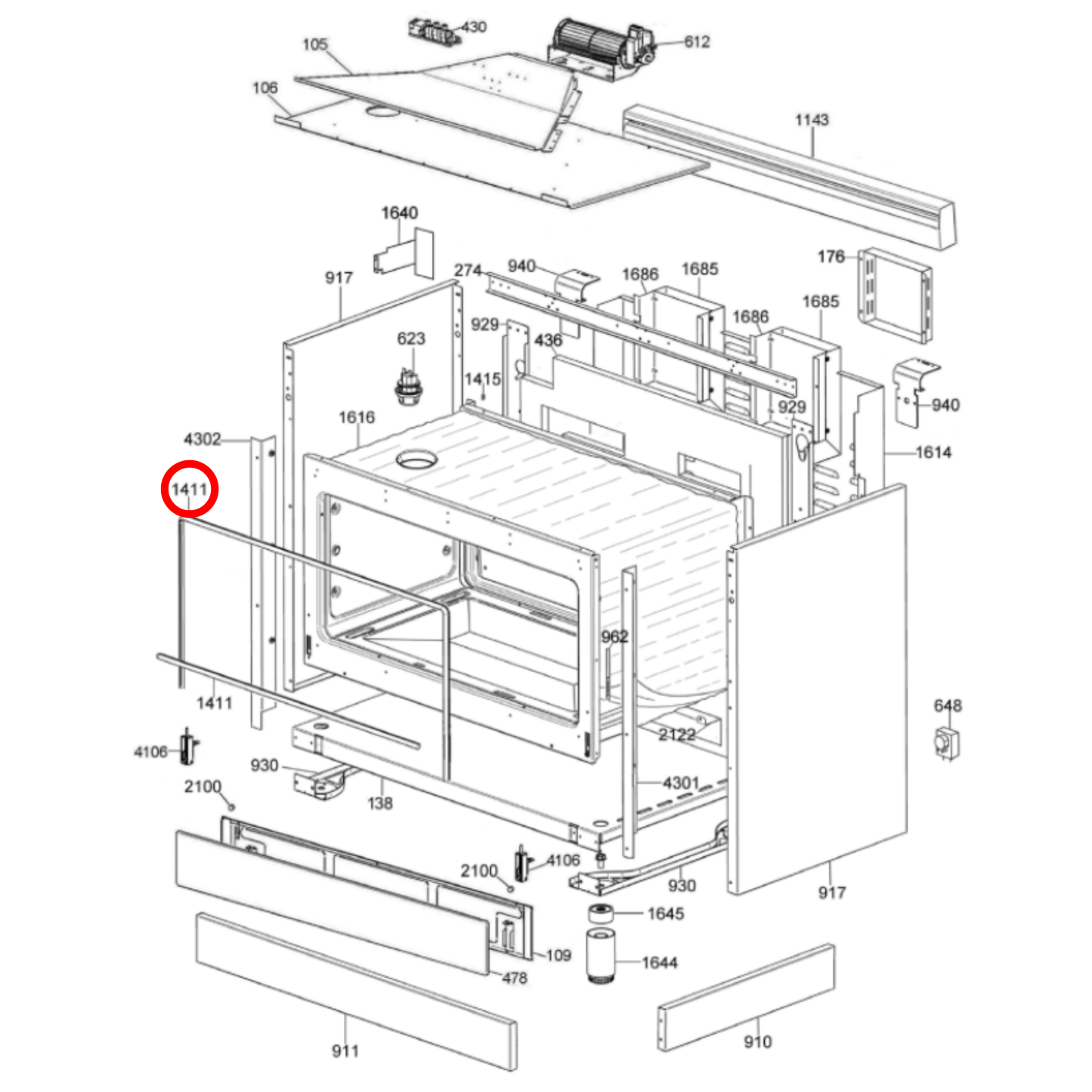411087 La Germania Oven Door Seal
