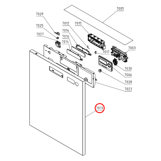 798918 Asko Dishwasher Exterior Door Assembly