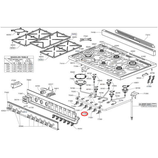 957330607 Smeg Cooktop Gas Tap - 957330509