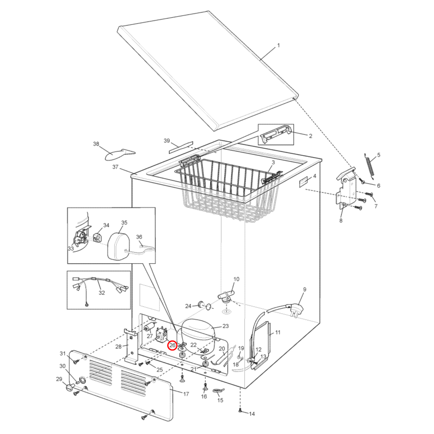 85814114006 Kelvinator, Westinghouse Fridge Danfoss Thermostat - 077B2061, 1411400