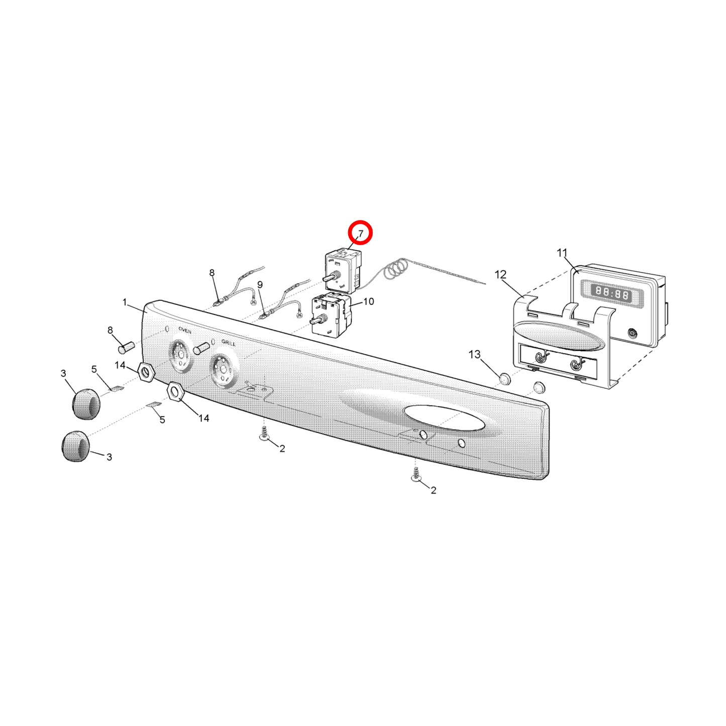 85805410019210 Westinghouse Oven Thermostat - 0541001921