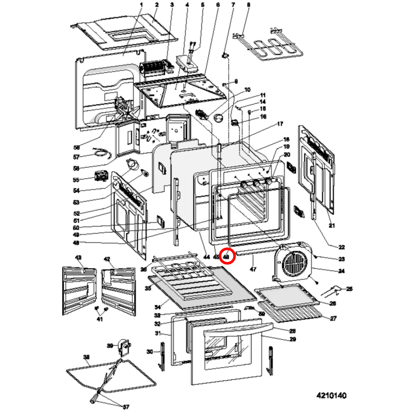 C00081579 Ariston Oven Door Seal 400Mm X 300Mm