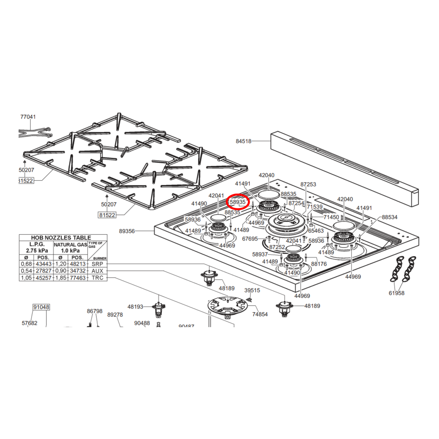 948650244 Smeg Oven Stove Thermocouple 650Mm - SE145, 948650127