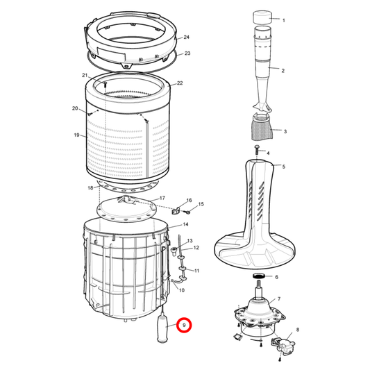 4055984118 Simpson Top Load Washing Machine Suspension Rod Kit - 119155400K