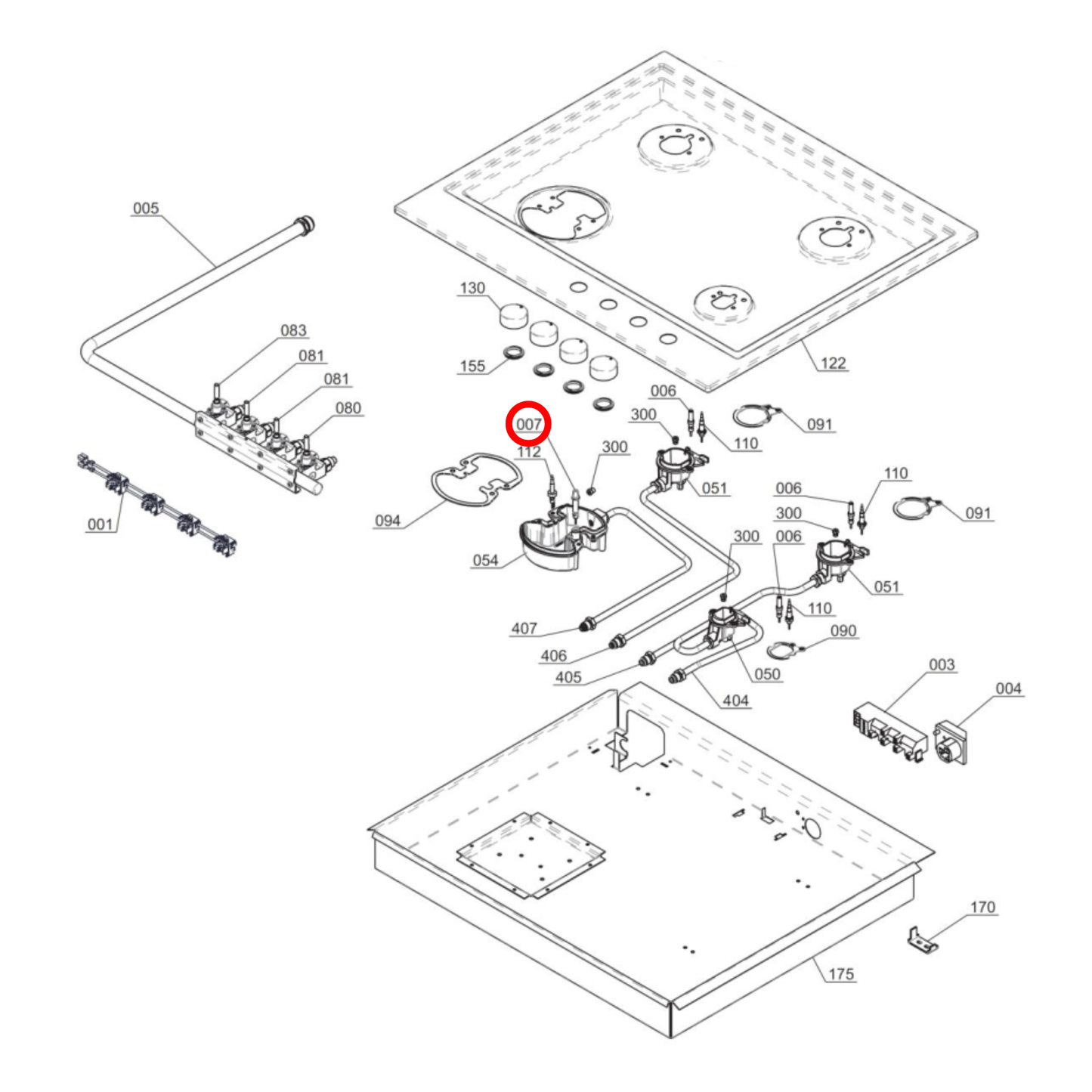 4055905089 AEG, Electrolux Cooktop Spark Plug Mini Wok - 002027