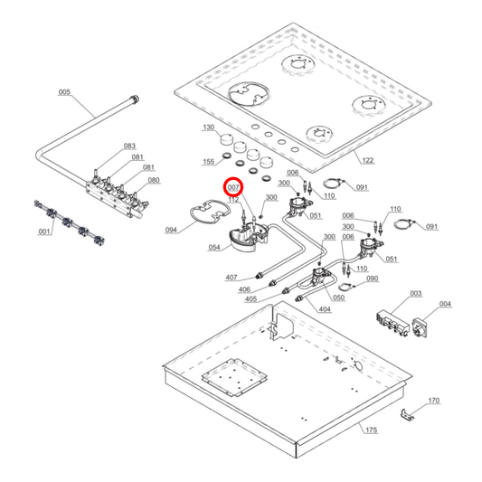 4055905089 AEG, Electrolux Cooktop Spark Plug Mini Wok - 002027