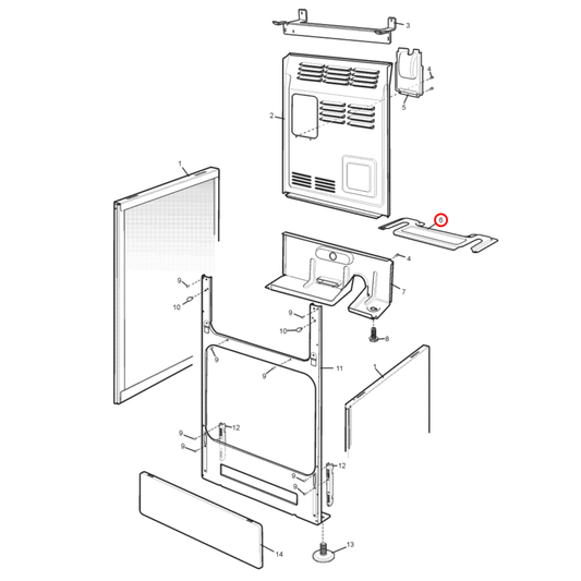 140014763019 Chef, Westinghouse Oven Stove Anti Tilt Plate - A01476301, 0022041090