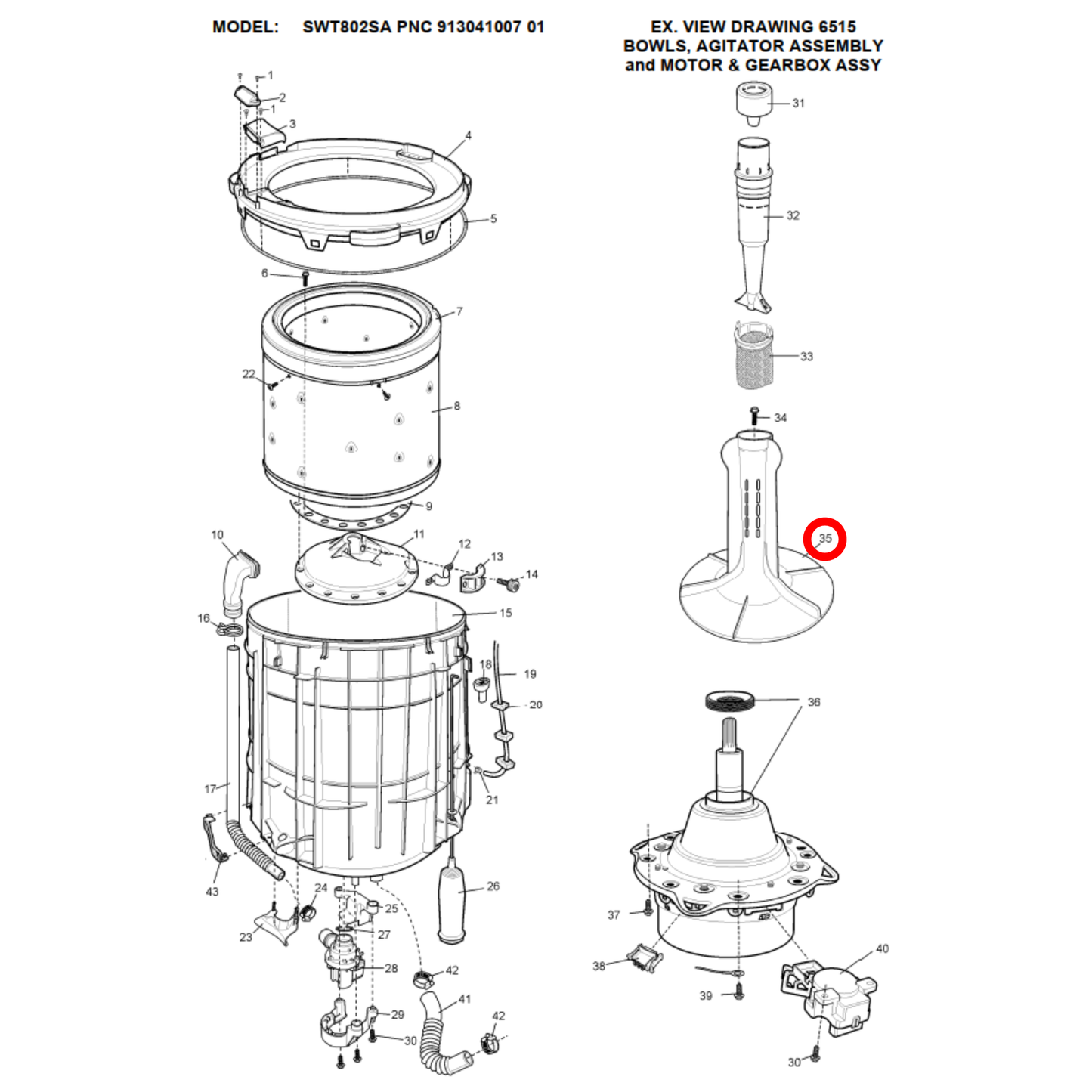 4055577094 Electrolux, Hoover, Simpson, Westinghouse Washing Machine Agitator - 0231217001, 0231225001