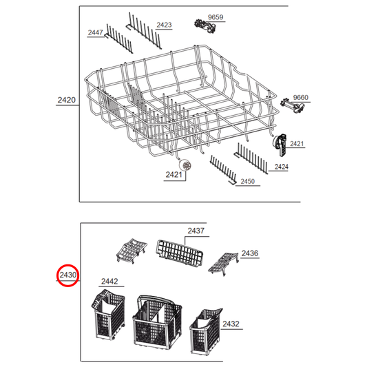 1751500200 Arc, Baumatic Dishwasher Cutlery Basket